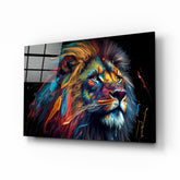 Nobility of the Lion Glass Wall Art  || Designer Collection | Insigne Art Design.